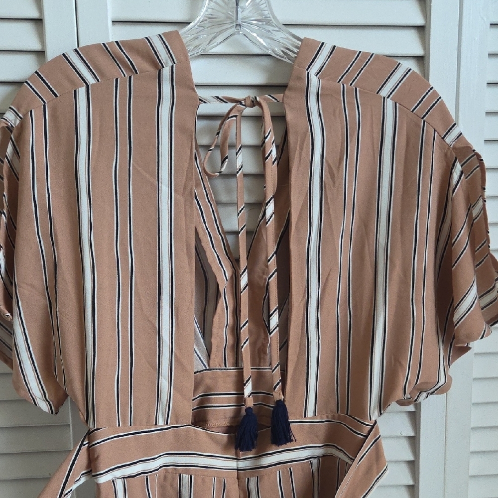 Striped Tan Dress - Picture 6 of 11